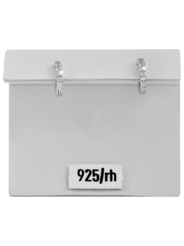 Adeliás Damen Ohrringe – Klappcreole aus 925 Silber mit Zirkonia in silber