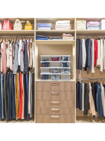 relaxdays 48x Schuhbox in Weiß - (B)20 x (H)12,5 x (T)34,5 cm