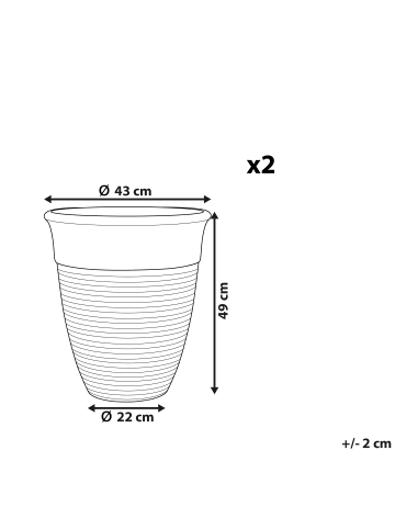 Beliani 2-tlg Outdoor Blumentopf KATALIMA in Grau