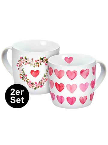 Geda Labels Tasse Watercolor Love 2er Set in Rosa - 250 ml