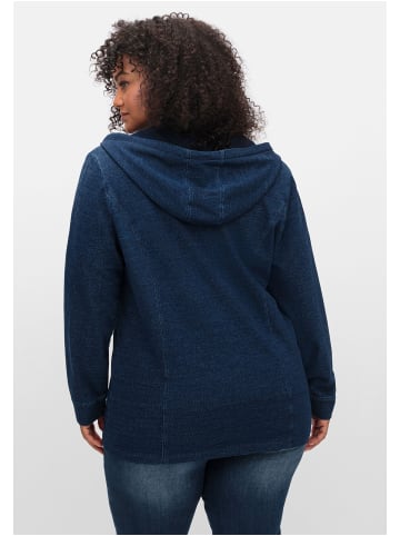 sheego Kapuzensweatjacke in dark blue Denim