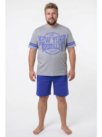 Men Plus Langer Schlafanzug in azurblau