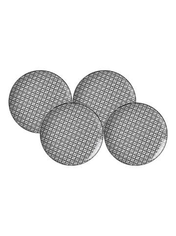 Ritzenhoff & Breker 4er Set Dessertteller Takeo Leaves ø 21,5 cm schwarz-weiß in schwarz-weiß