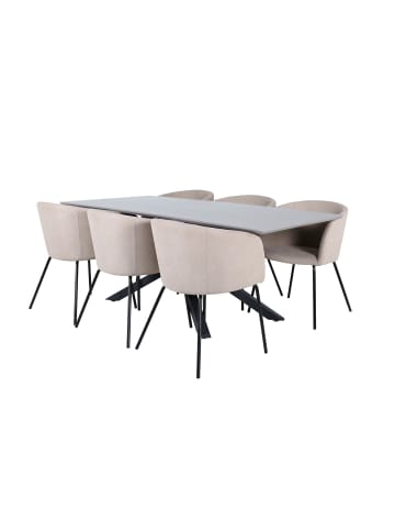 ebuy24 Essgruppe Piazza 10 (7-teilig) Beige 90 x 180 cm