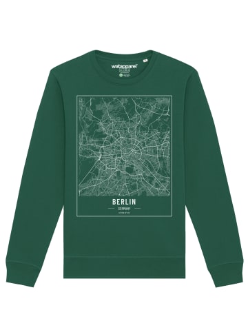 wat? Apparel Sweatshirt City maps Berlin Landkarte in Bottle Green