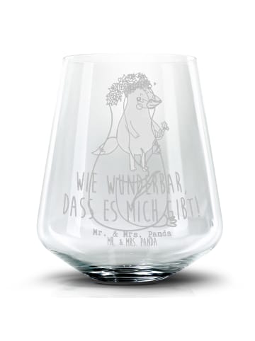 Mr. & Mrs. Panda Cocktail Glas Pinguin Blumen ohne Spruch in Transparent