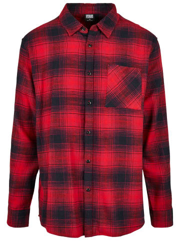 Urban Classics Urban Classics Herren Oversized Checked Grunge Shirt in black/red