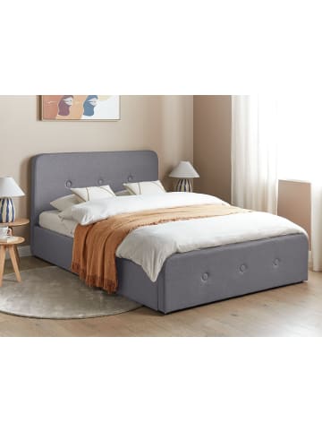 Beliani Doppelbett RENNES in Grau/Schwarz - (W) 150 x (H) 98 x (L) 217 cm