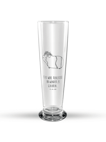 Mr. & Mrs. Panda Bier Glas Meerschweinchen Weisheit mit Spruch in Transparent