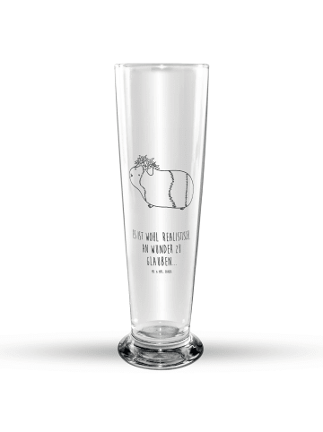 Mr. & Mrs. Panda Bierglas Meerschweinchen Weisheit mit Spruch in Transparent