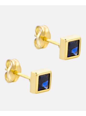 Diamant L'éternel Ohrringe aus 375 Gelbgold mit Saphir