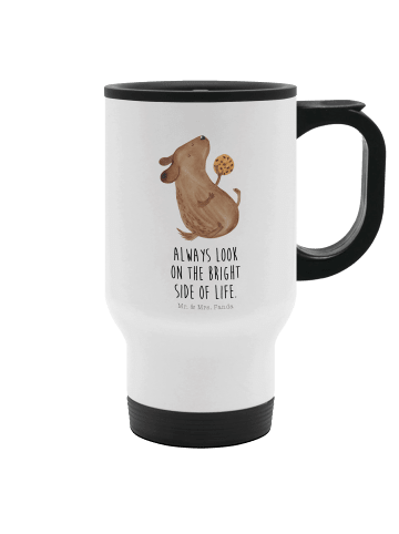 Mr. & Mrs. Panda Thermobecher Hund Keks mit Spruch in Weiß