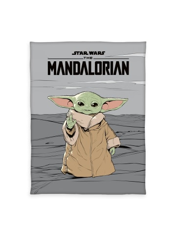 Herding Fleecedecke Star Wars 130x170cm The Mandalorien Baby Yoda in Grau