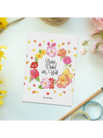 Mr. & Mrs. Panda Ansichtskarte Onkel mit Spruch in Weiß