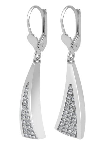 Adeliás Damen Ohrringe – Ohrhänger aus 925 Silber mit Zirkonia in silber