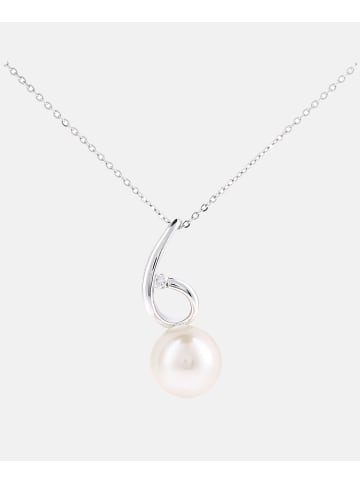 Diamant L'éternel Halskette mit Anhänger aus 375 Weißgold mit 0.03 Karat Diamant mit Perle in S...