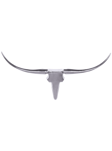 KADIMA DESIGN Bull Geweih L Wanddekoration 125cm breit Alu Aluminium silber in Silbern