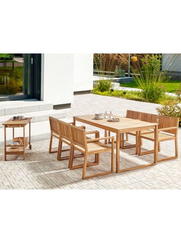 Beliani Esstisch SASSARI II in Braun - (W) 90 x (H) 75 x (L) 180 cm