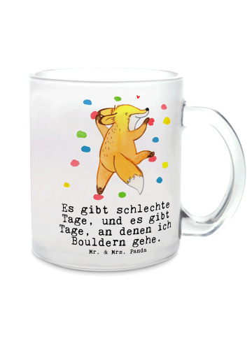 Mr. & Mrs. Panda Große Teetasse Fuchs Bouldern mit Spruch in Transparent