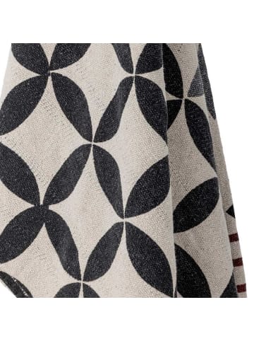 Bloomingville Decke FORMA Natur mit Blumen Motiv und Quasten 160x130 cm