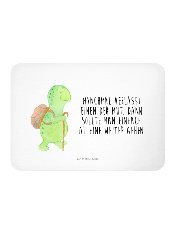 Mr. & Mrs. Panda Kühlschrankmagnet Schildkröte Wanderer mit Spruch in Weiß