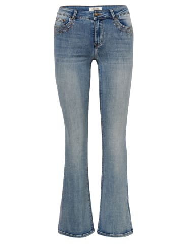 KOROSHI LANGE HOSE JEANS GLOCKE in blau