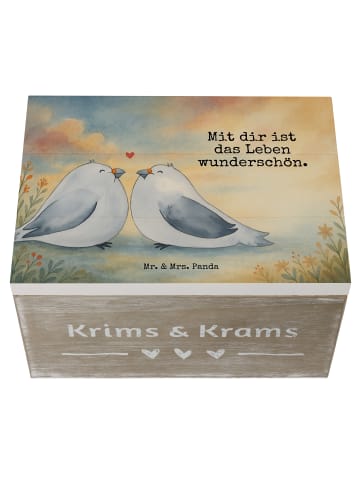 Mr. & Mrs. Panda Aufbewahrungsbox Turteltauben Liebe Design mit ... in Weiß