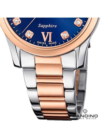 Candino Analog-Armbanduhr Candino Elegance roségold, silber mittel (ca. 33mm)