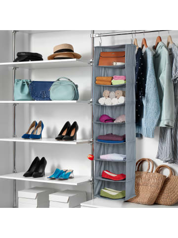 relaxdays Kleiderschrank-Hängeregal in Grau - (B)36 x (H)140 x (T)20 cm