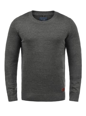 BLEND Strickpullover BHLars 20703347ME Strickpulli mit aufgestickten Ellenbogenpatches in Grau