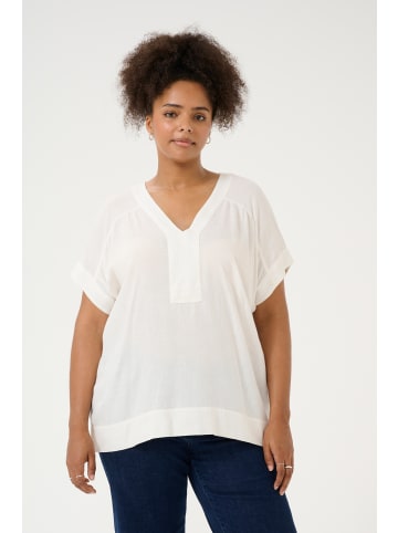 KAFFE curve Kurzarm-Bluse KCmille Loose fit in Chalk