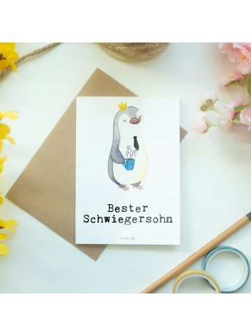 Mr. & Mrs. Panda Glückwunschkarte Pinguin Bester Schwiegersohn m... in Weiß