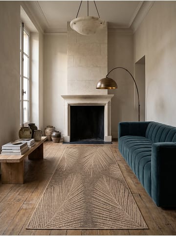 KADIMA DESIGN Teppichläufer Floral flachgewebt pflegeleicht Wohnzimmer Flur in Natur