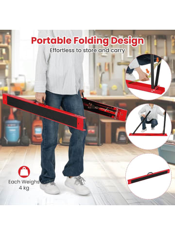 COSTWAY Sägeböcke 2er-Se in Rot