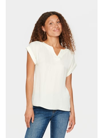 SAINT TROPEZ Ärmellose Bluse P1326, Classic fit in Ice