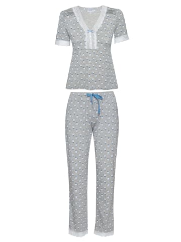 Vive Maria Pyjama Blue Rose in grau meliert allover