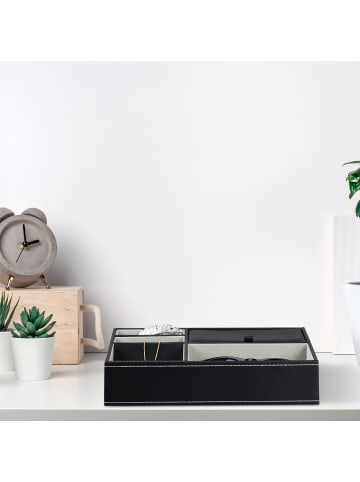 relaxdays Schmucktablett in Schwarz - (B)25,5 x (H)5 x (T)18,5 cm