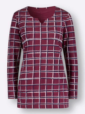 Sieh an! Longshirt in bordeaux-nachtblau-kariert
