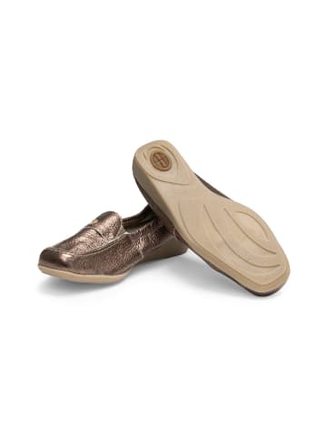 VITAFORM Hirschleder Mokassins in taupe/metallic