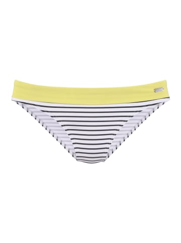 Venice Beach Bikini-Hose in schwarz-weiß-limette