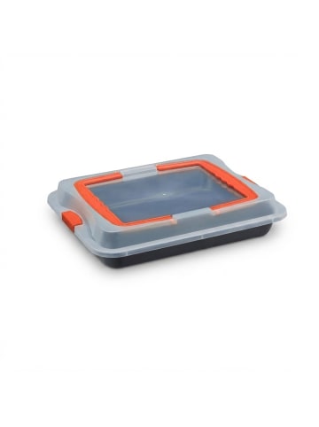 relaxdays Backblech in Schwarz/ Rot - (B)40,5 x (H)8 x (B)32,5 cm