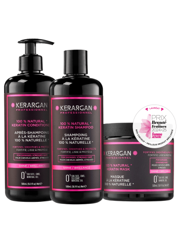 KerArgan 3tlg. Set: Shampoo, Spülung & Maske mit Keratin, 3x500 ml
