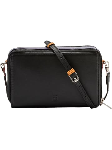 DuDu Umhängetasche Leder 19 cm in schwarz