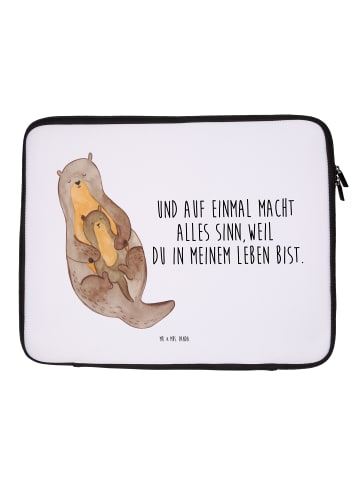 Mr. & Mrs. Panda Notebook Tasche Otter Kind mit Spruch in Weiß