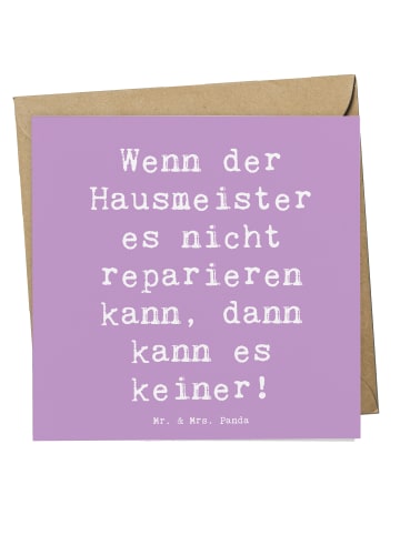Mr. & Mrs. Panda Glückwunschkarte Spruch Hausmeister Hilfe mit S... in Lavendeltraum