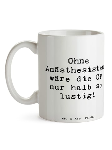 Mr. & Mrs. Panda Teepott Spruch Anästhesist Humor mit Spruch in Weiß
