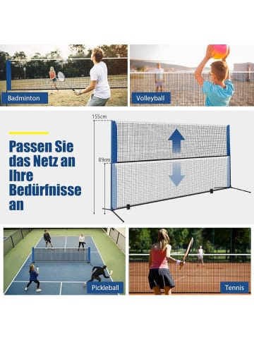 COSTWAY Badmintonnetz 310cm in Blau