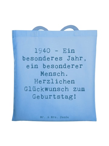 Mr. & Mrs. Panda Einkaufstasche Spruch 1940 Geburtstag mit Spruch in Sky Blue
