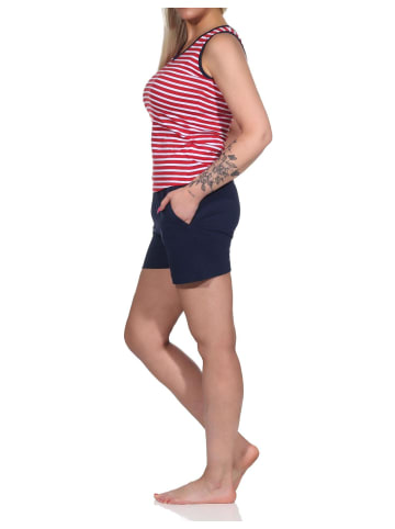 NORMANN ärmellose shorty Schlafanzug Top Anker - 73031 in rot