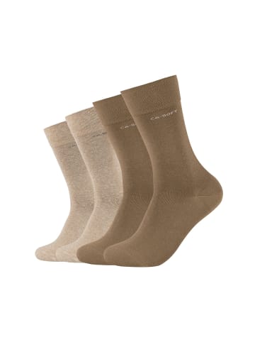 camano Socken für Damen und Herren Businesssocken Komfortbund Bequem Langlebig Baumwolle Soft  mit verstärktem Fersen- und Zehenbereich 4er Pack ca-soft in tiger's eye